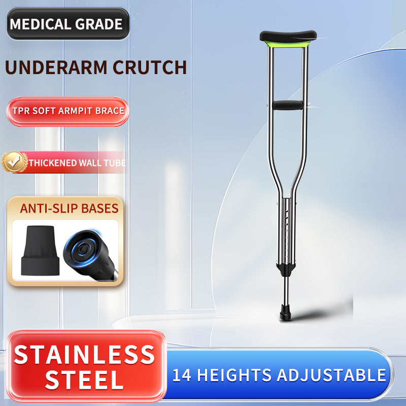 Aluminum Crutches, Weight Capacity 500lbs, Black, A Pair.