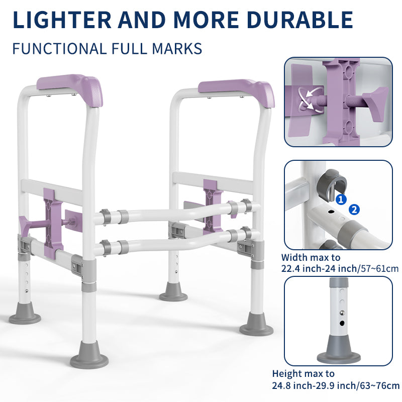 Elegant Toilet Handrail, Support weight: 550 LBS, Purple.