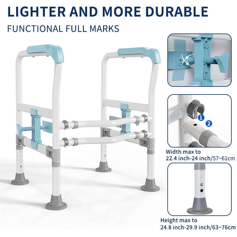 Elegant Toilet Handrail, Support weight: 550 LBS, Sky Blue.