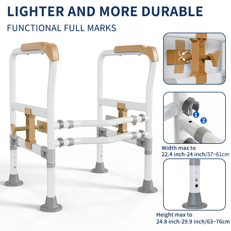 Elegant Toilet Handrail, Support weight: 550 LBS, Ginger Yellow.