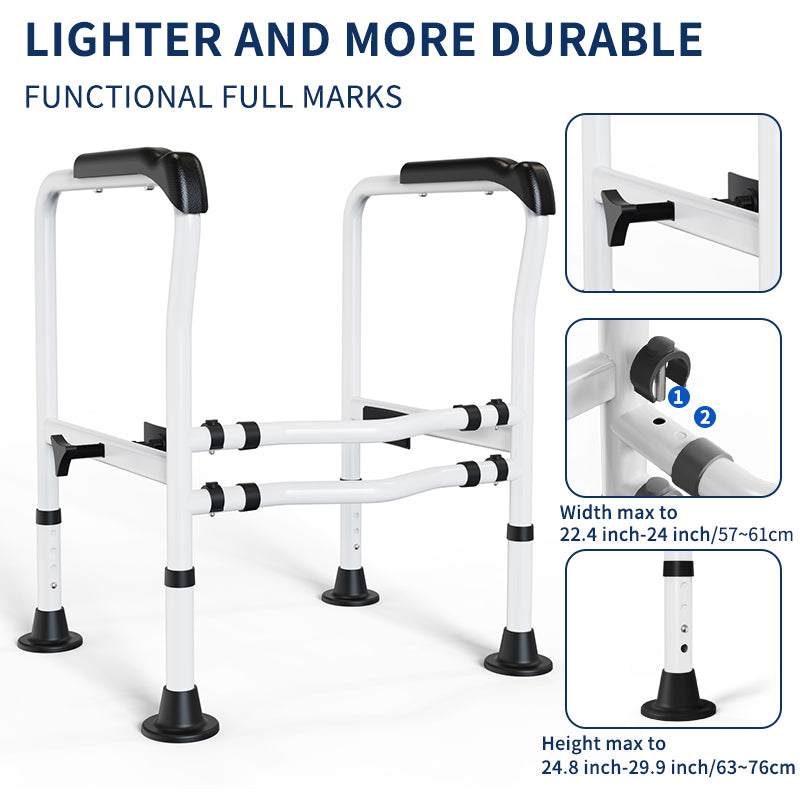 Elegant Toilet Handrail, Support weight: 550 LBS, White.