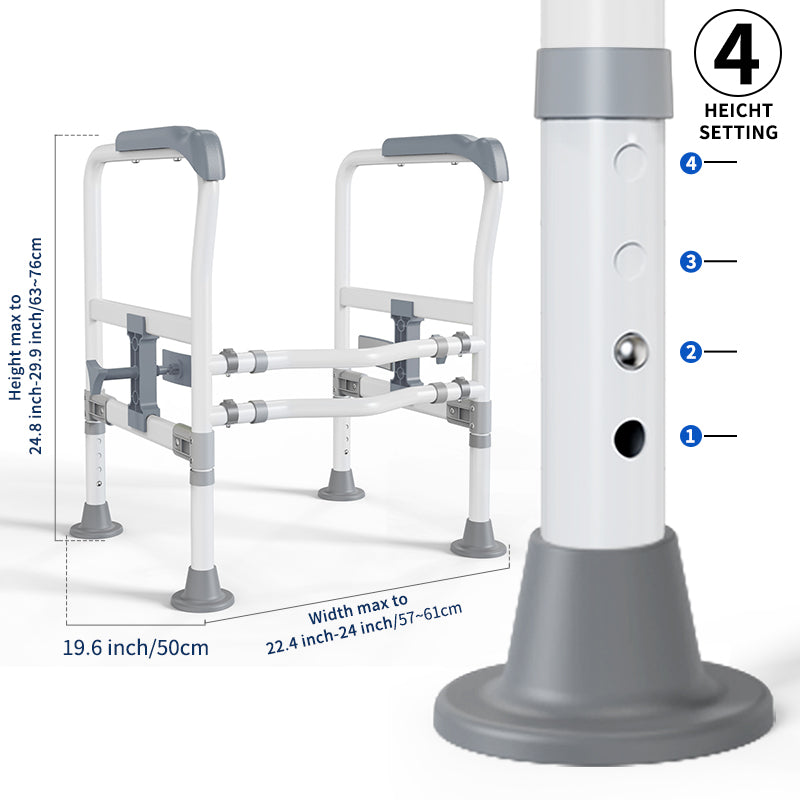 Elegant Toilet Handrail, Support weight: 550 LBS, Dark Grey.