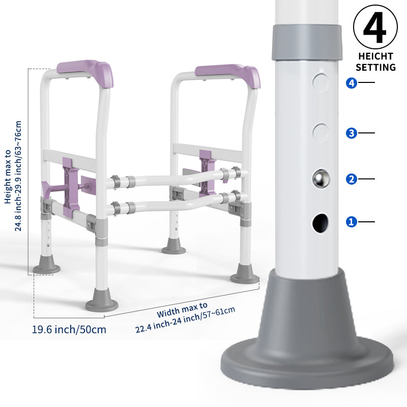 Elegant Toilet Handrail, Support weight: 550 LBS, Purple.
