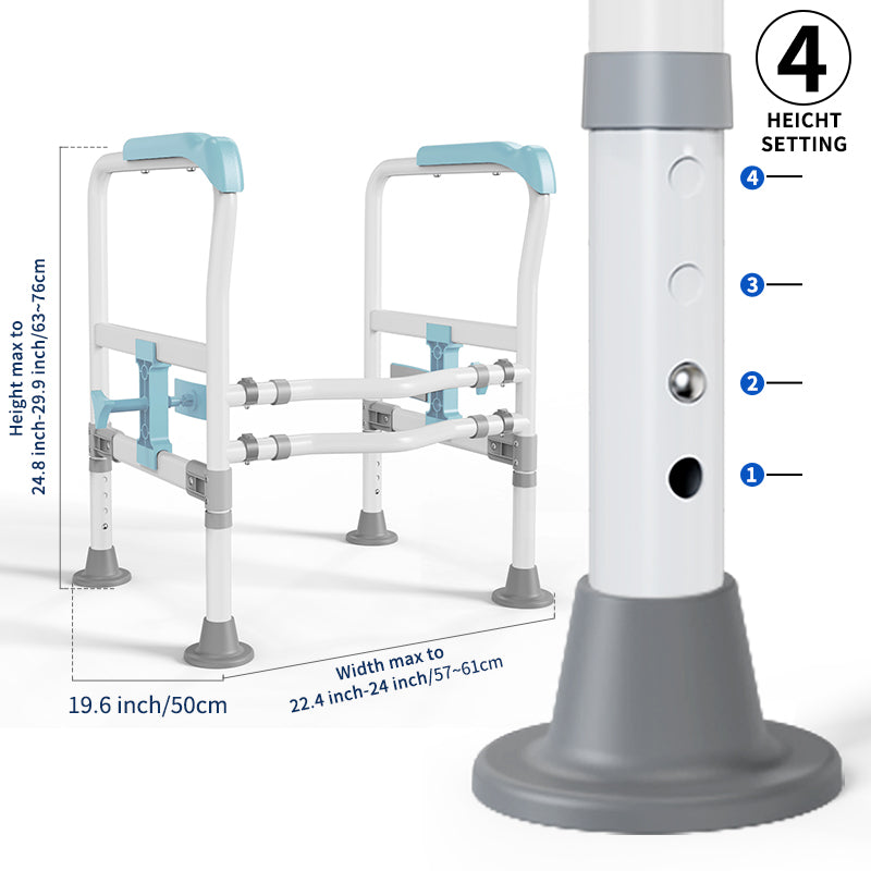 Elegant Toilet Handrail, Support weight: 550 LBS, Sky Blue.