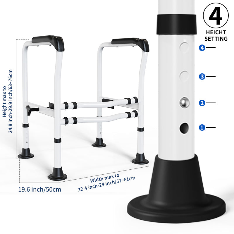 Elegant Toilet Handrail, Support weight: 550 LBS, White.