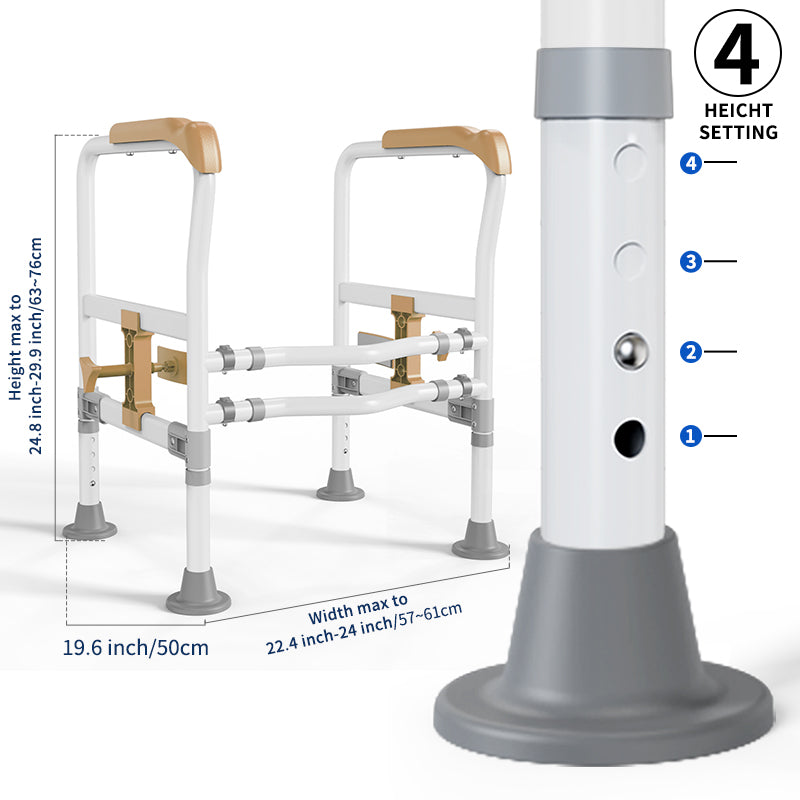 Elegant Toilet Handrail, Support weight: 550 LBS, Ginger Yellow.
