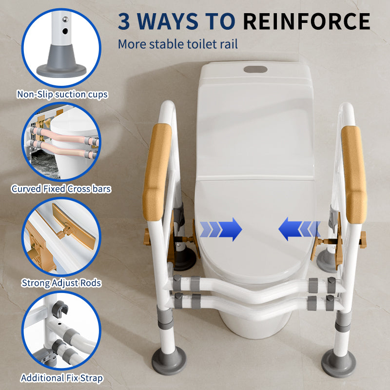 Elegant Toilet Handrail, Support weight: 550 LBS, Ginger Yellow.
