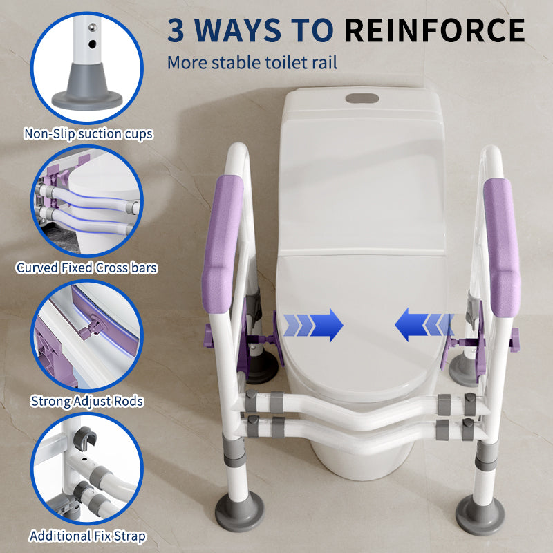 Elegant Toilet Handrail, Support weight: 550 LBS, Purple.