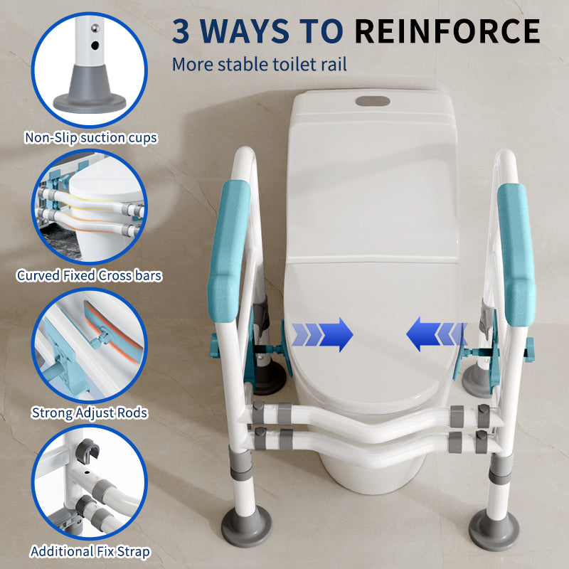 Elegant Toilet Handrail, Support weight: 550 LBS, Sky Blue.