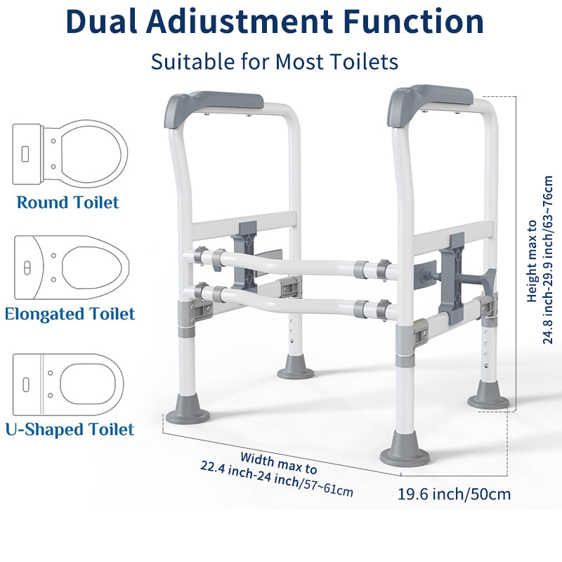 Elegant Toilet Handrail, Support weight: 550 LBS, Dark Grey.