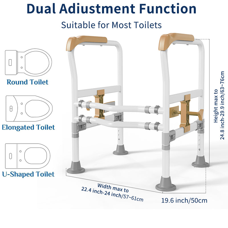 Elegant Toilet Handrail, Support weight: 550 LBS, Ginger Yellow.