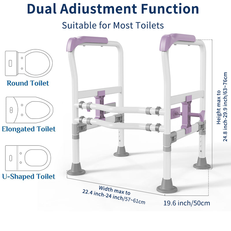 Elegant Toilet Handrail, Support weight: 550 LBS, Purple.