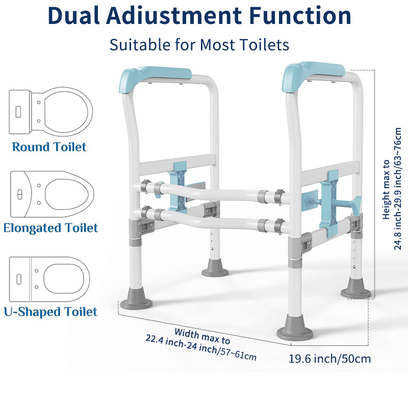 Elegant Toilet Handrail, Support weight: 550 LBS, Sky Blue.