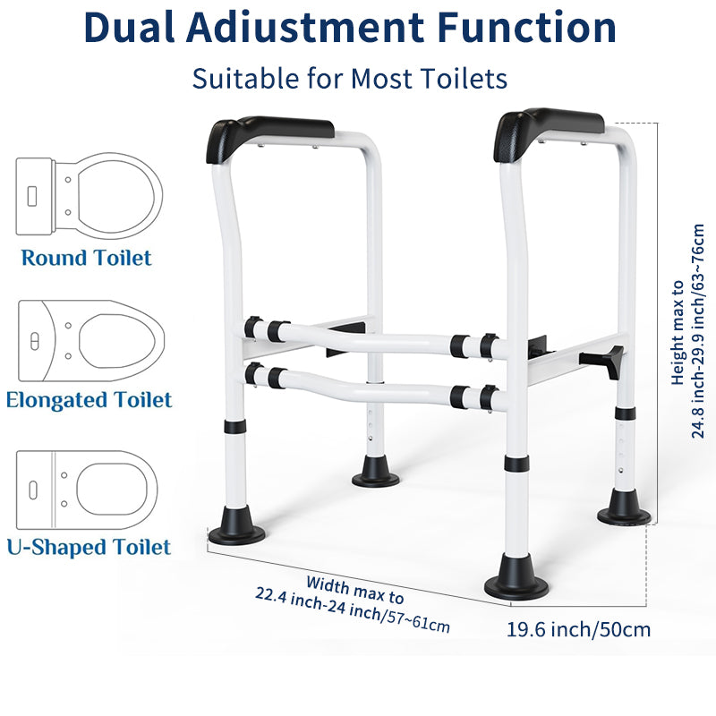 Elegant Toilet Handrail, Support weight: 550 LBS, White.