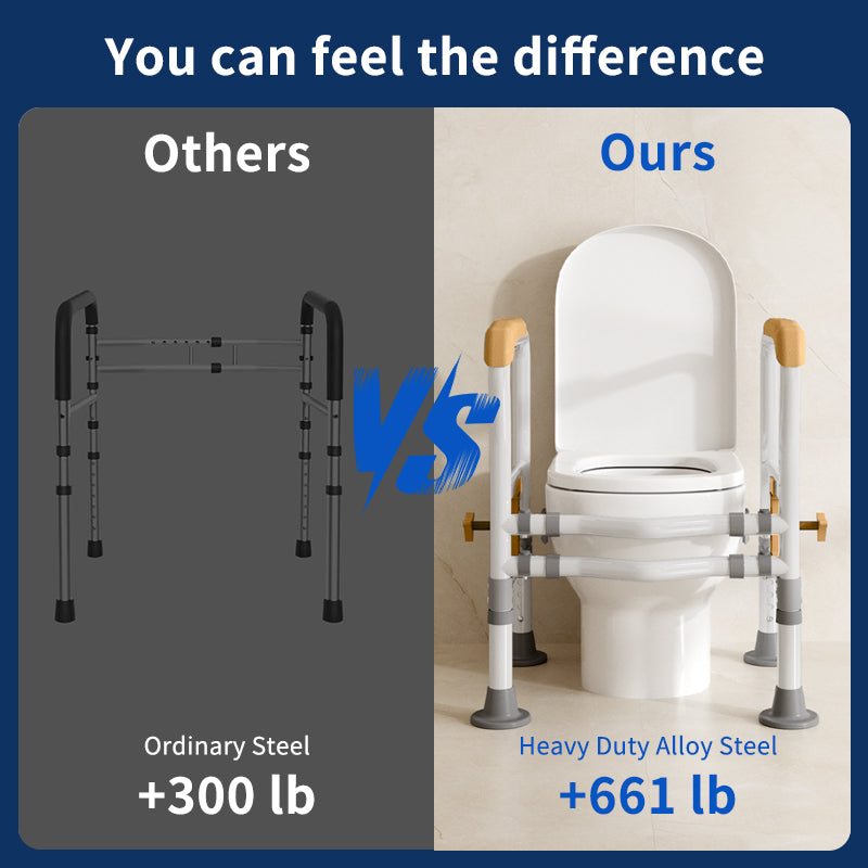 Elegant Toilet Handrail, Support weight: 550 LBS, Ginger Yellow.