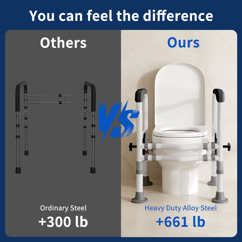 Elegant Toilet Handrail, Support weight: 550 LBS, White.