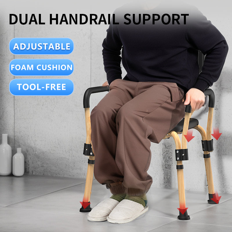 Shower Chair for Inside Shower, Elegant Black, Weight Capacity 550LBS.