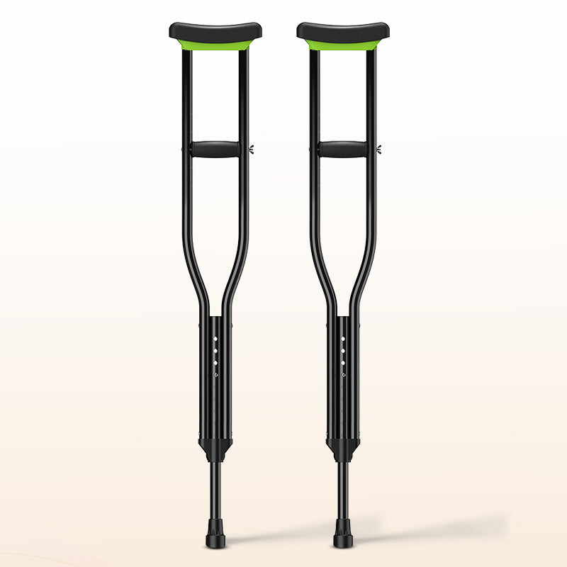 Stainless Steel Crutches, Weight Capacity 500lbs, Black, A Pair.