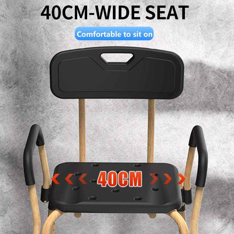 Shower Chair for Inside Shower, Elegant Black, Weight Capacity 550LBS.