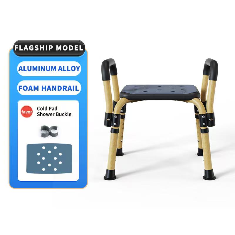 Shower Chair for Inside Shower, Elegant Black, Weight Capacity 550LBS.