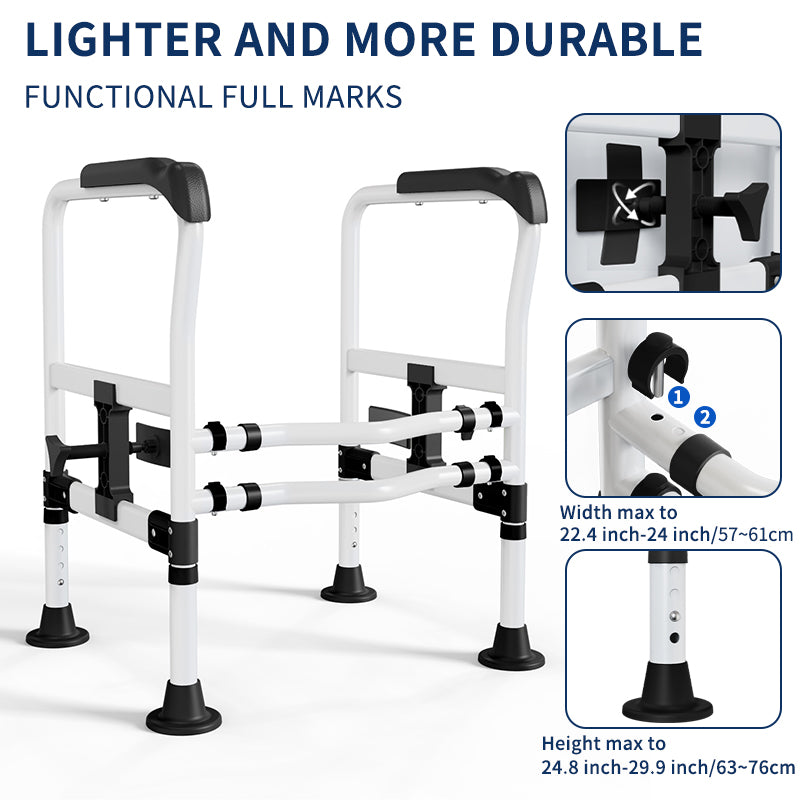 Elegant Toilet Handrail, Support weight: 550 LBS, Black.