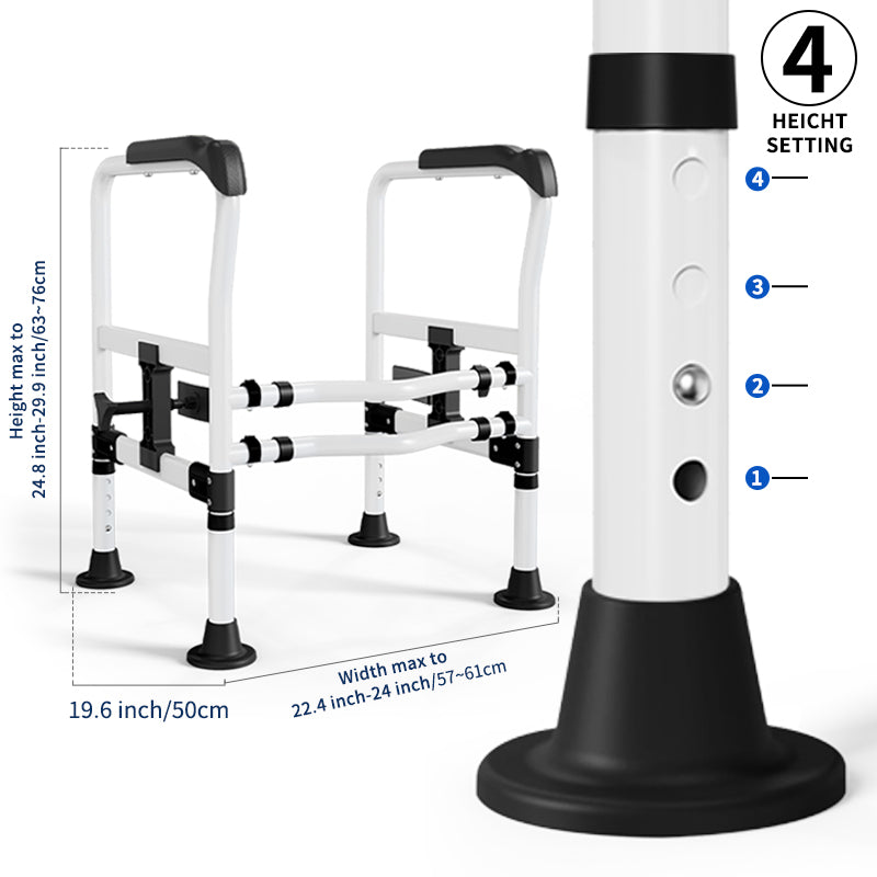 Elegant Toilet Handrail, Support weight: 550 LBS, Black.