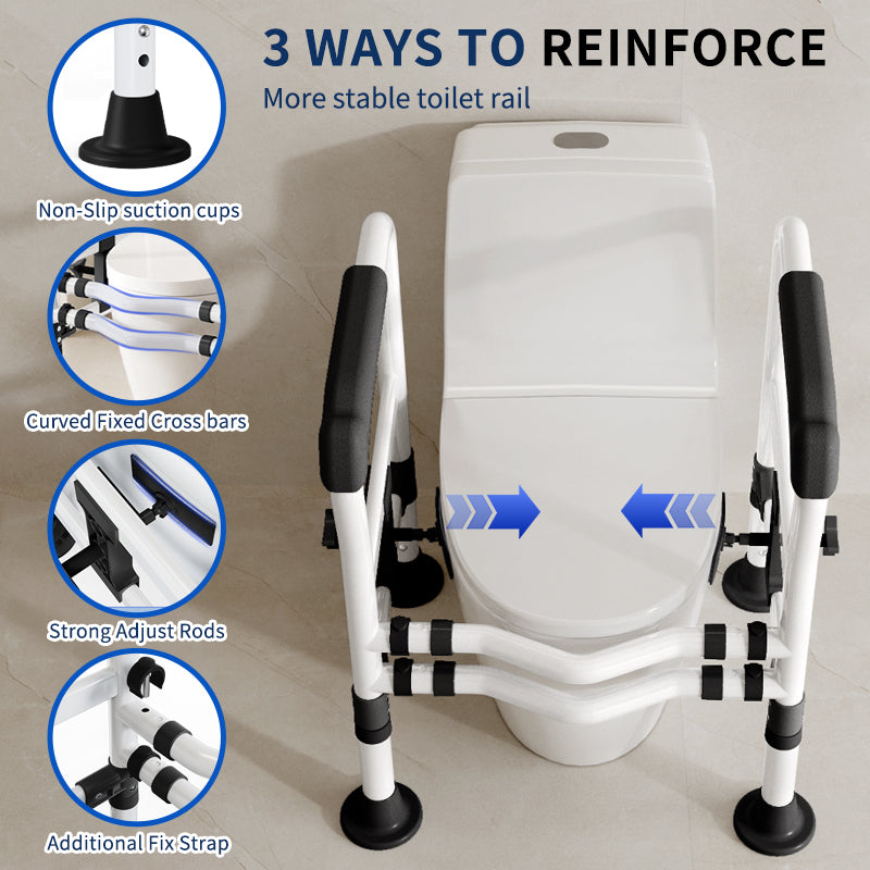 Elegant Toilet Handrail, Support weight: 550 LBS, Black.