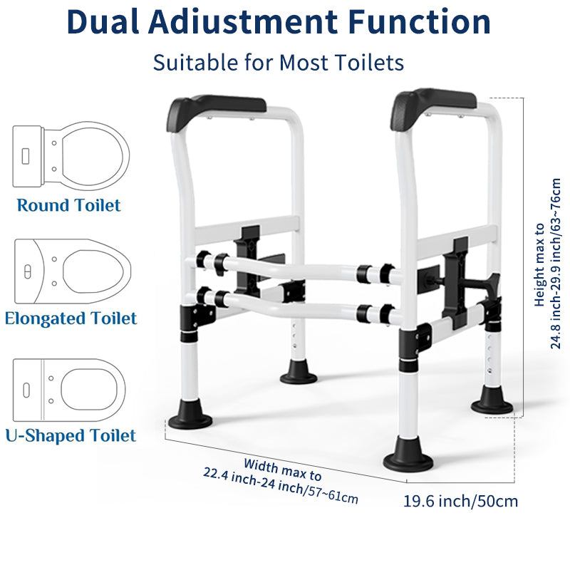 Elegant Toilet Handrail, Support weight: 550 LBS, Black.