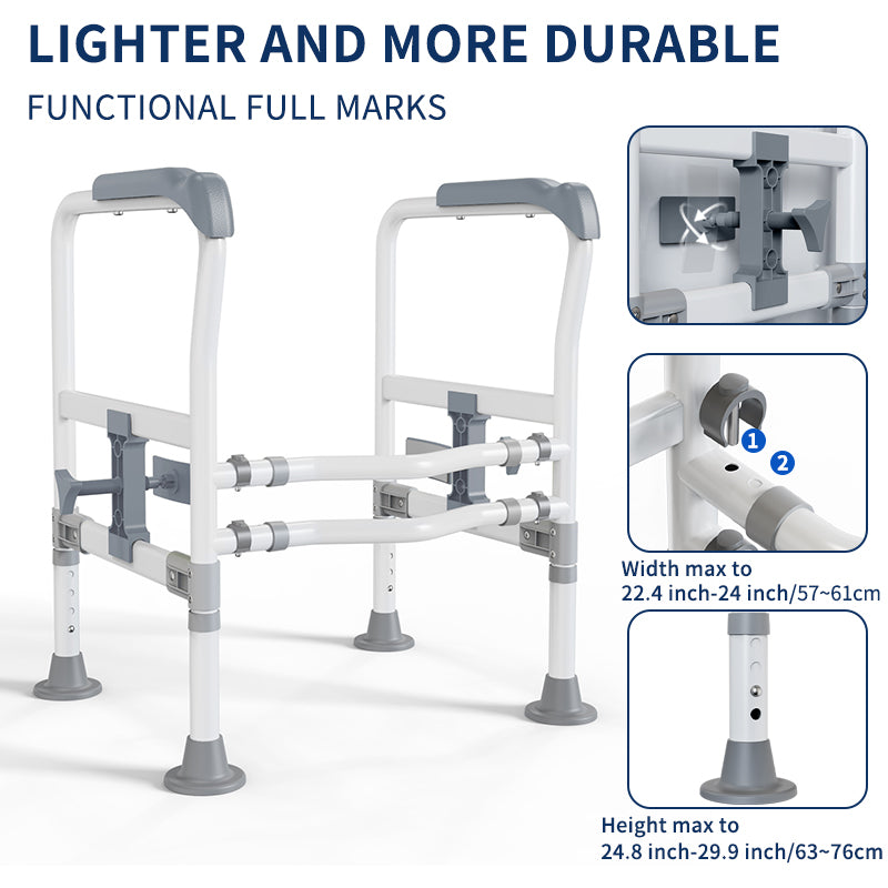 Elegant Toilet Handrail, Support weight: 550 LBS, Dark Grey.
