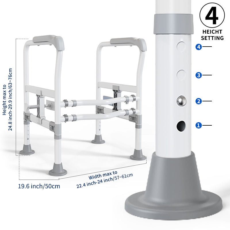 Elegant Toilet Handrail, Support weight: 550 LBS, Light Grey.