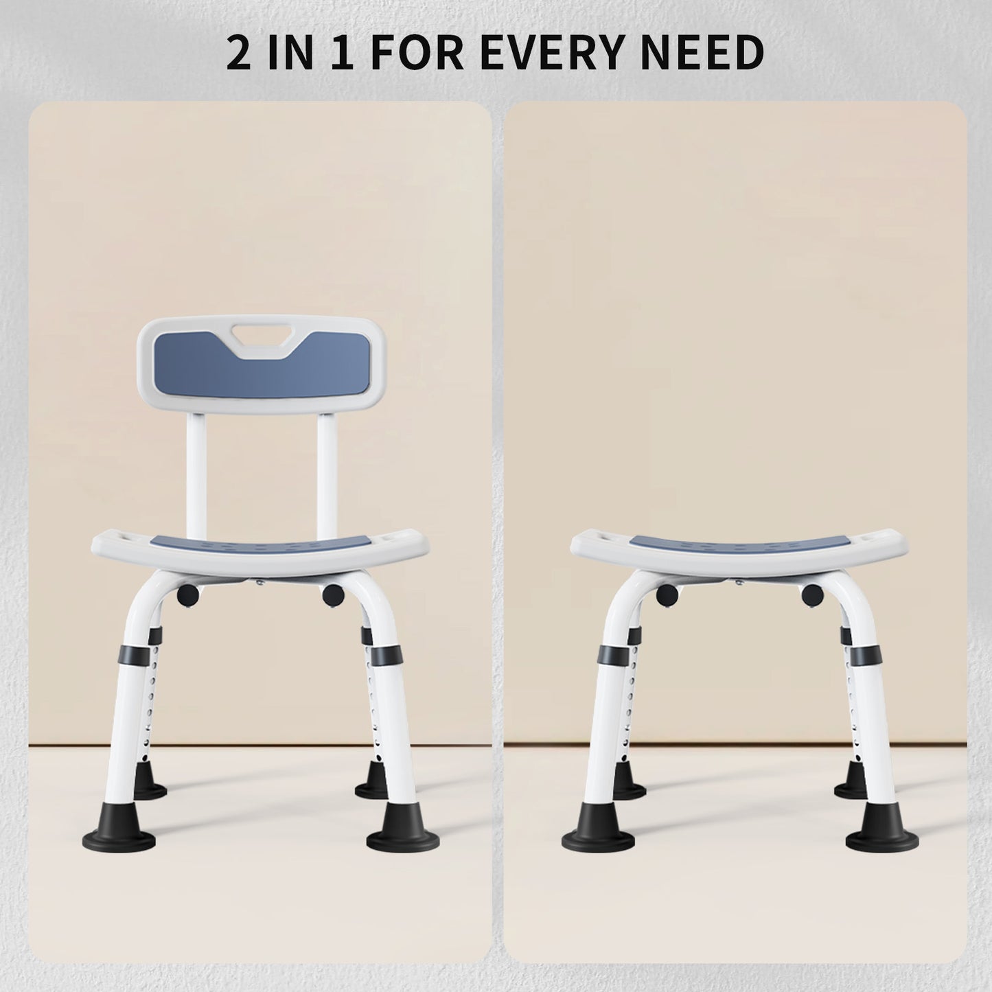 Shower Chair for Bathroom, Elegant white, weight capacity 350LBS