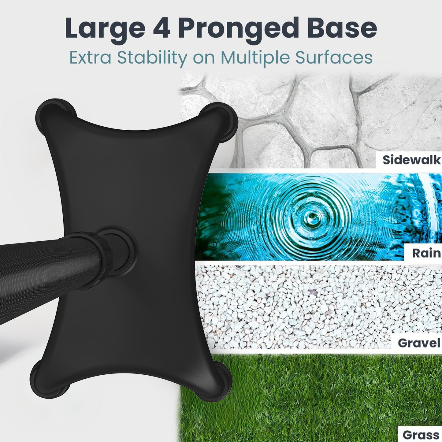 Carbon Fiber Cane with LED Light, Only 1.25KG, Four-Point Cane Tip, in Stylish Black.