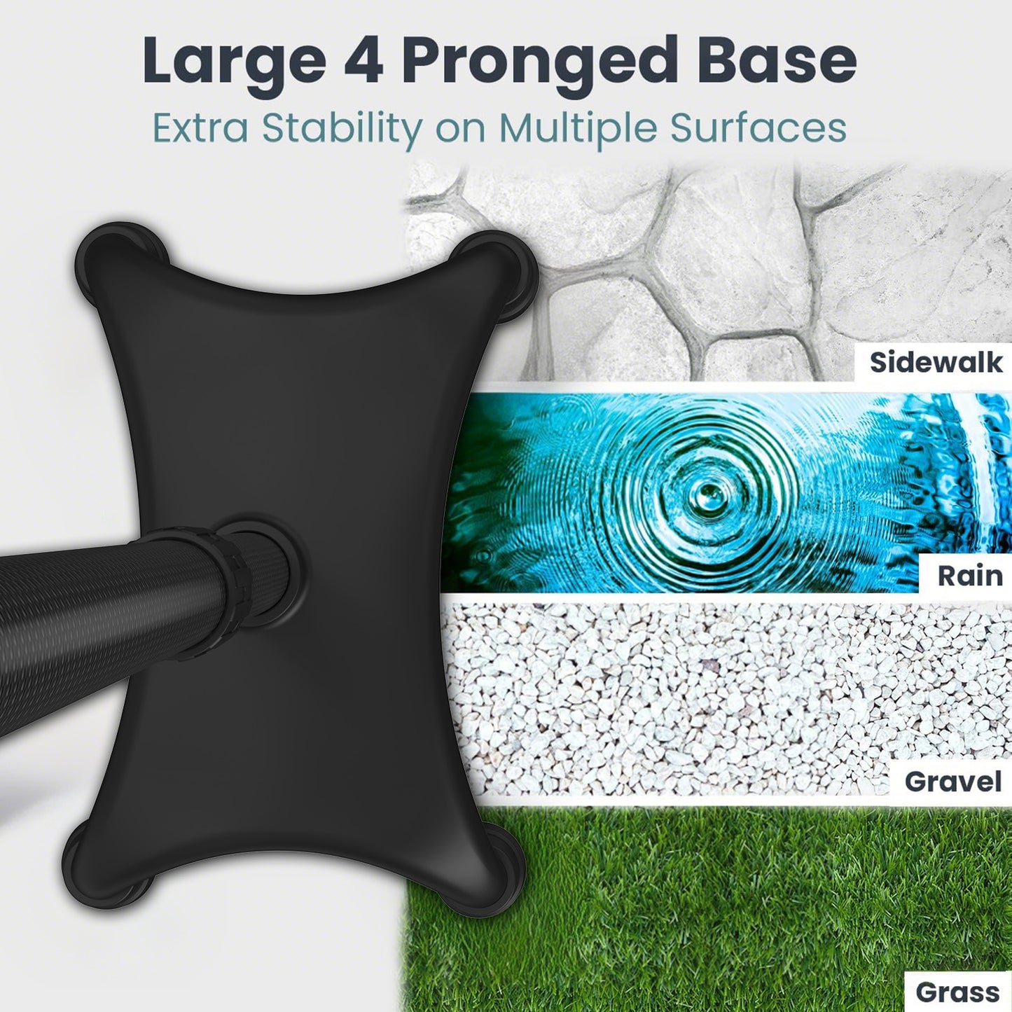 Carbon Fiber Cane with LED Light, With Assist Handles, Four-Point Cane Tip.